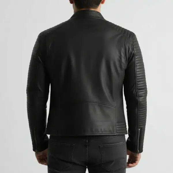 Refined Lambskin Biker Motorcycle Quilted Jacket