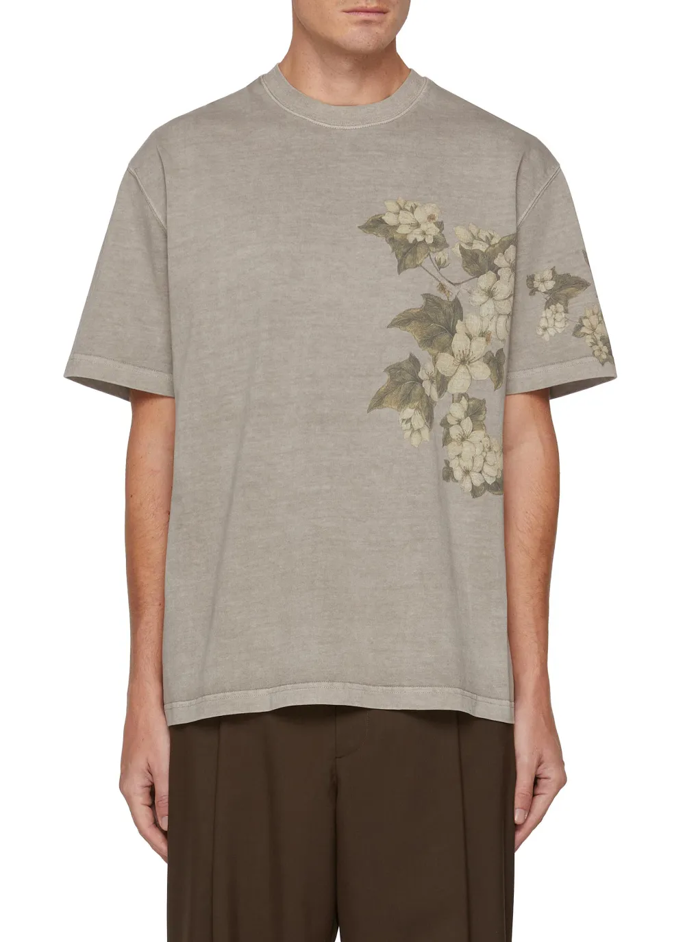 Soft Grey Print Cottom T-Shirts