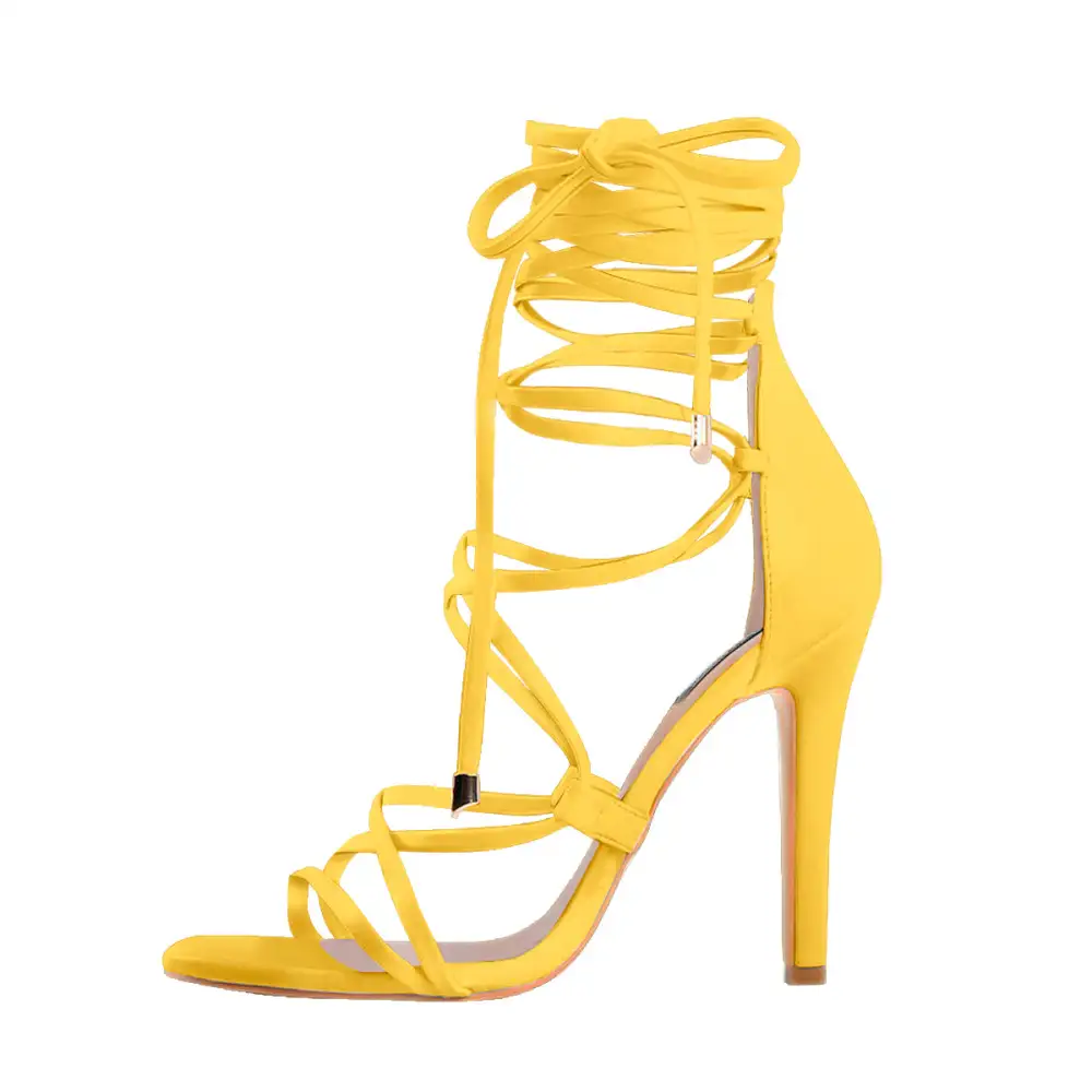 Lace Up High Heel Gladiator Stiletto Sandals
