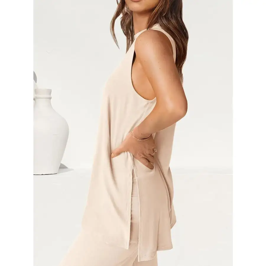 Round Neck Tank and Pants Set