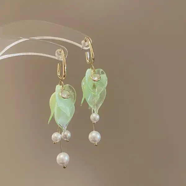 Vintage Floral Pearl Fringe Drop Earrings