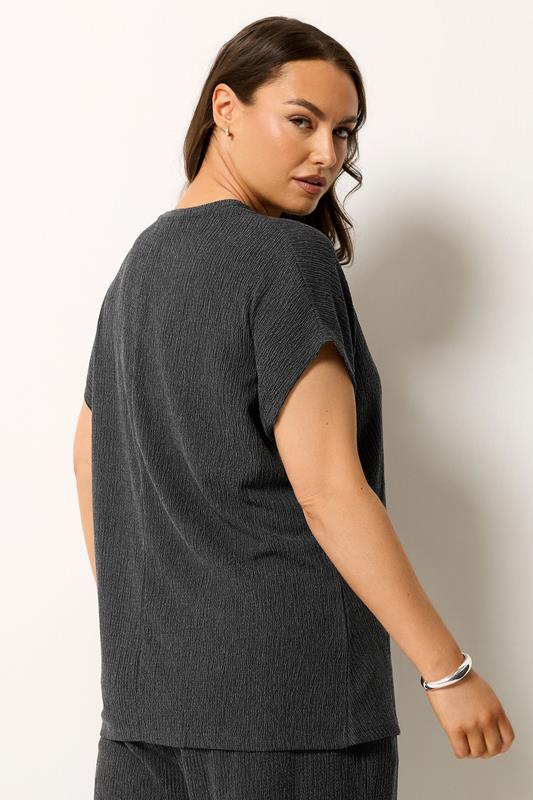 Grey Side Knot Textured T-Shirt detail 2