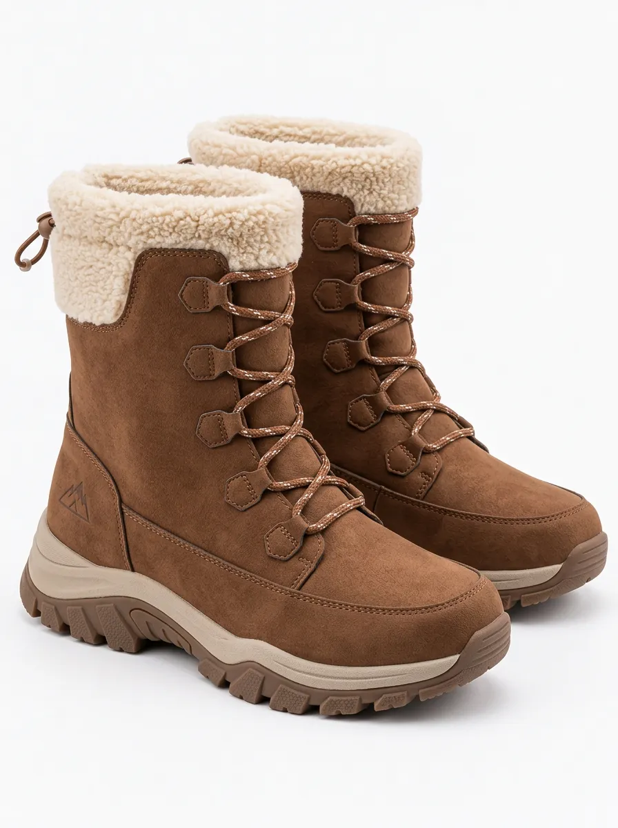 Women’s Lace-Up and Faux Fur Lined Snow Boots
