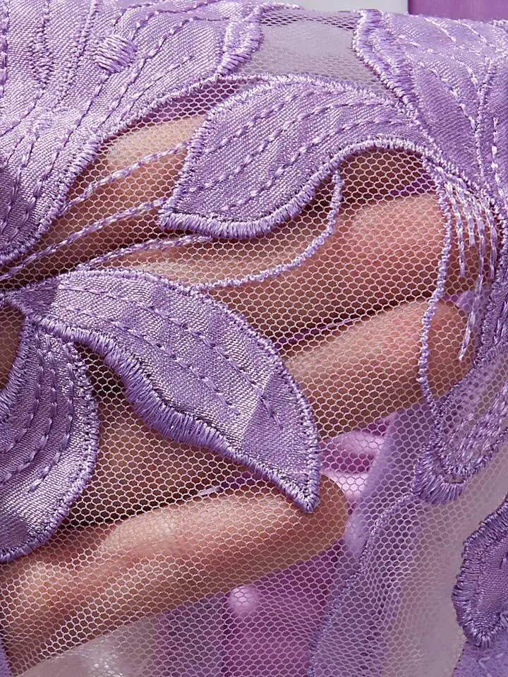 Embroidered Silk Bra And Panty Set