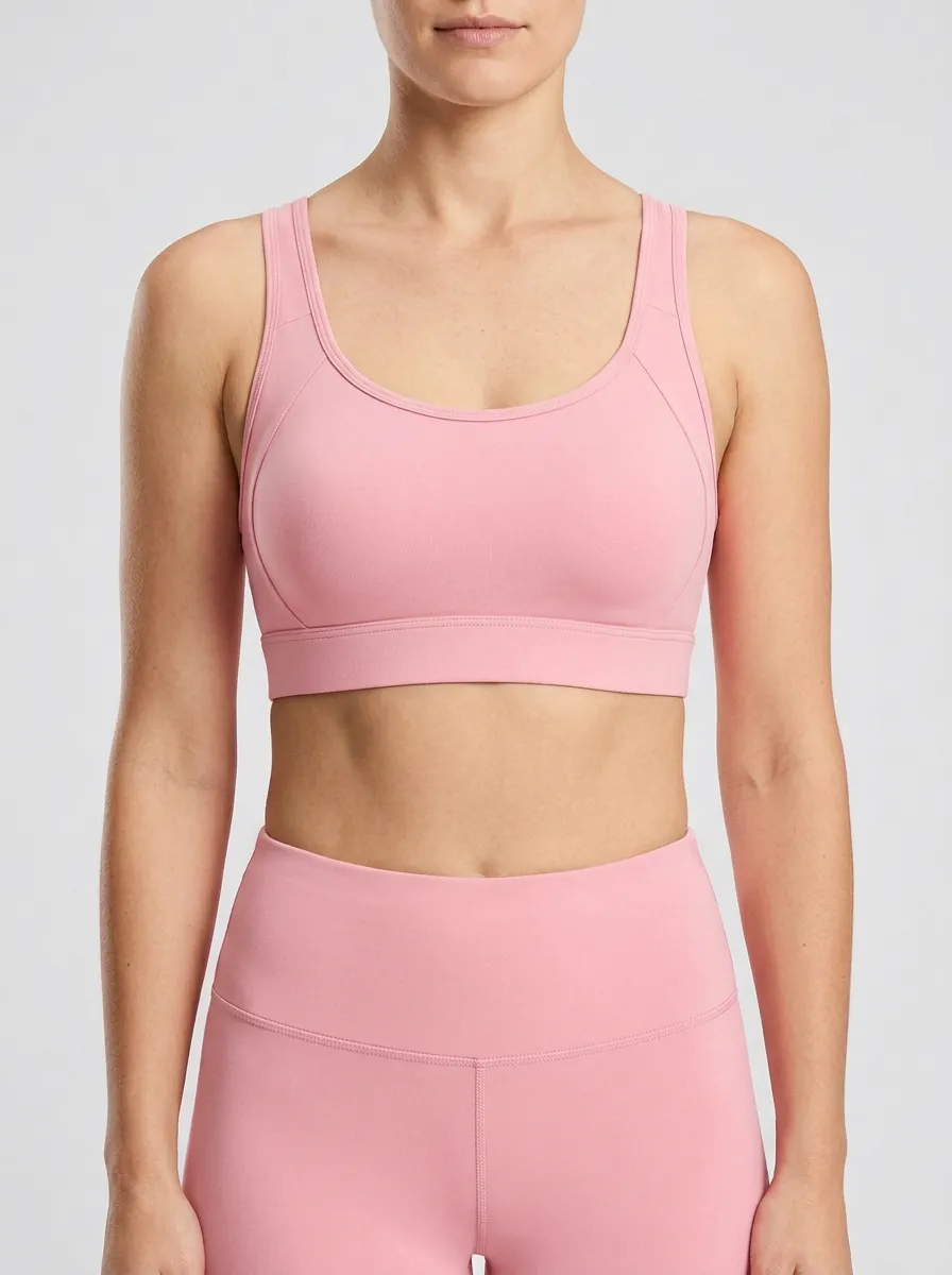 Women's Scoop-Neck Paneled Sports Bra