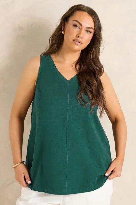 Teal Green Premium Cotton Vest Top