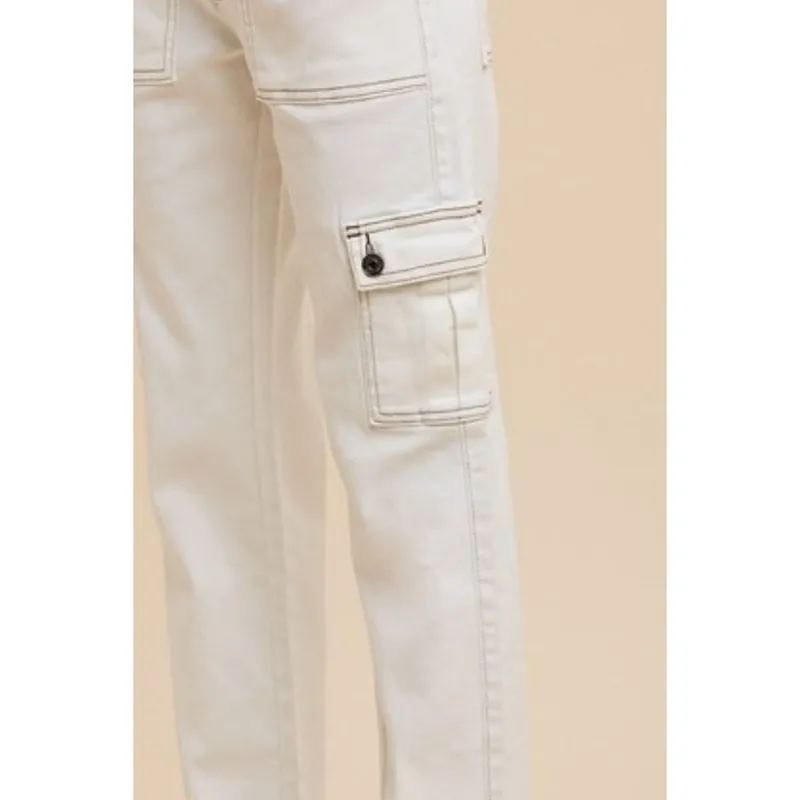 Straight Leg Jeans with Cargo Pockets