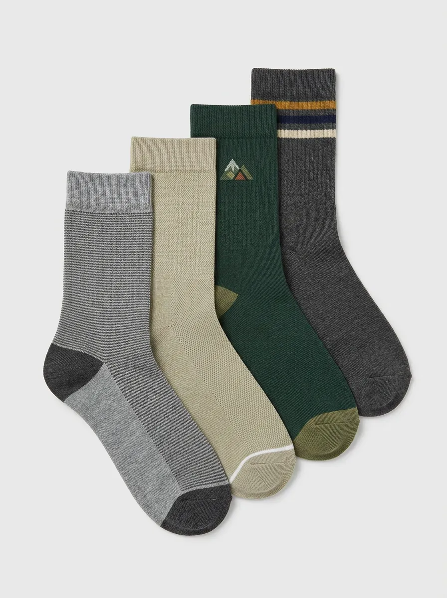 Unisex Utility Four Pair Socks