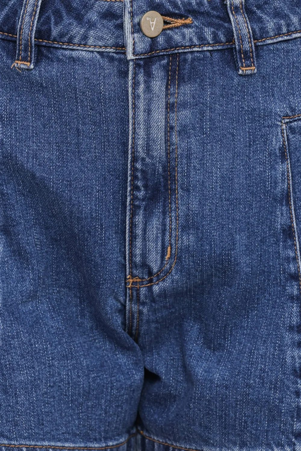 Denim High Waist Pleated Casual Shorts