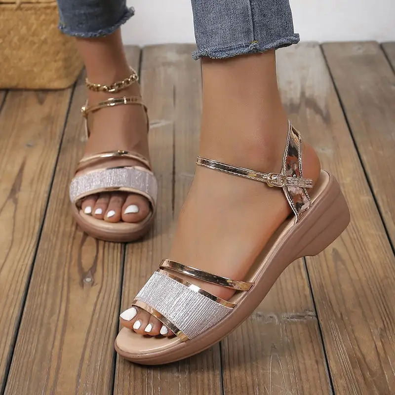 Textured Wedge Sandals