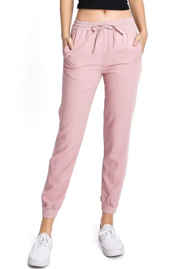 Drawstring Linen Joggers