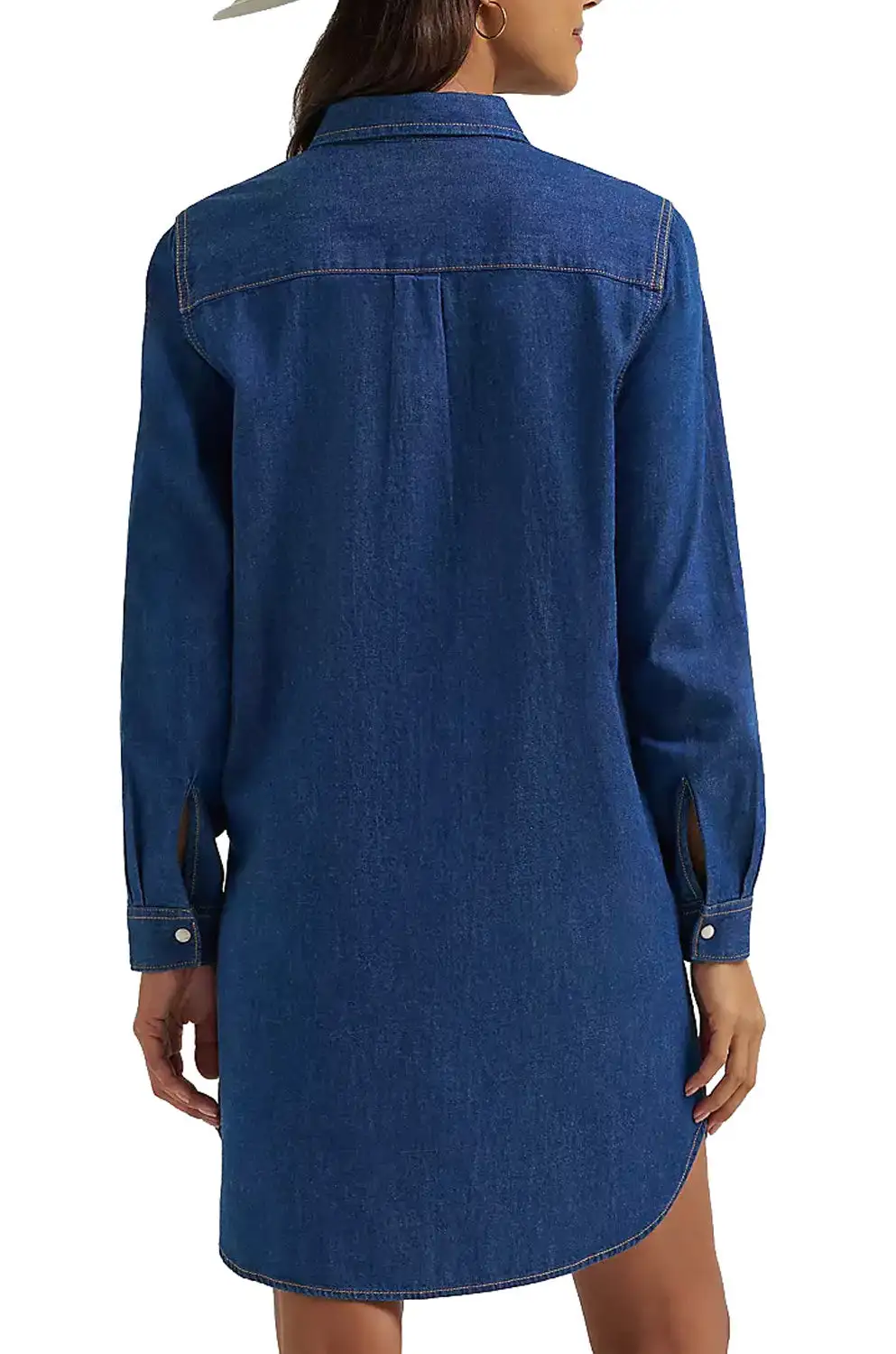 Denim Snap Front Mini Dress