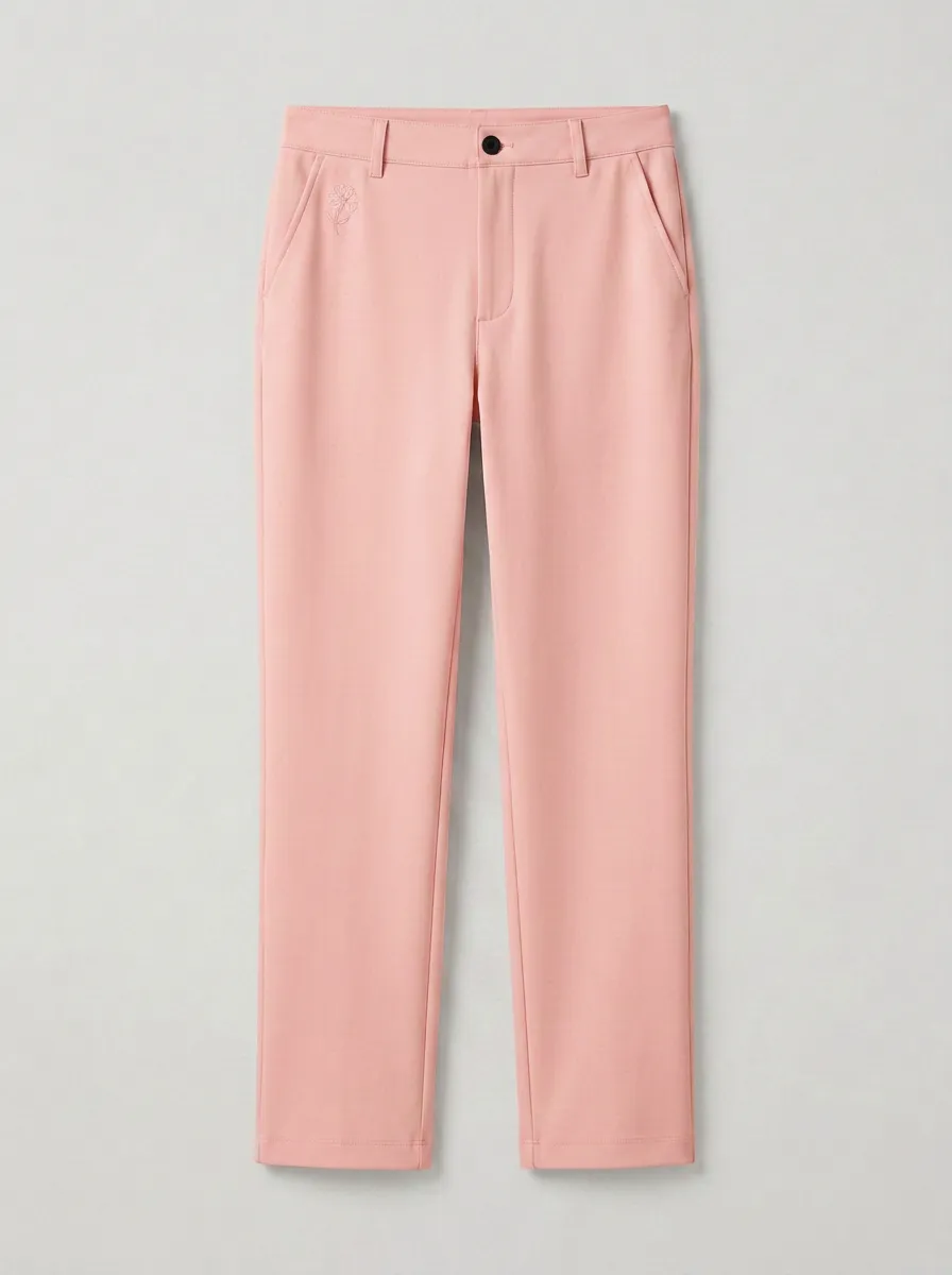 Women's Timeless Weekend Floral Embroidered Mid Rise Straight Leg Pants