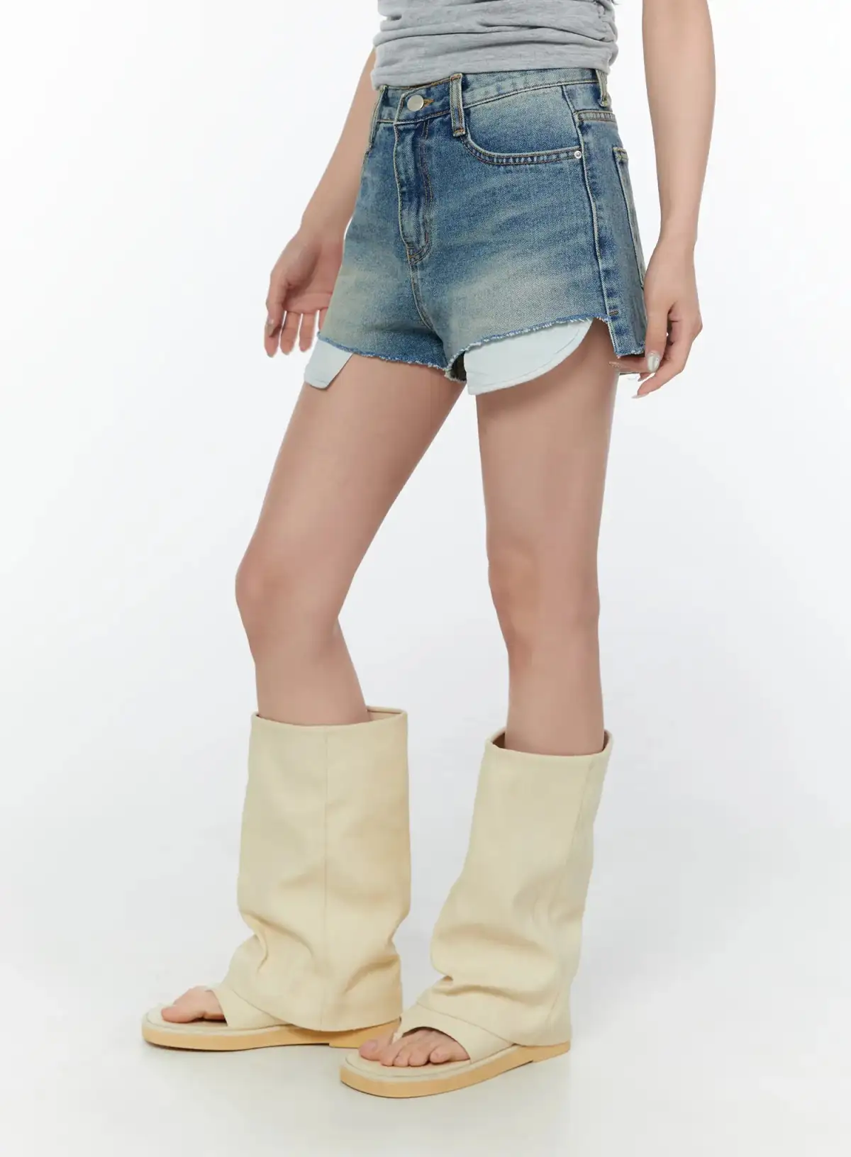 High-Waist Denim Shorts