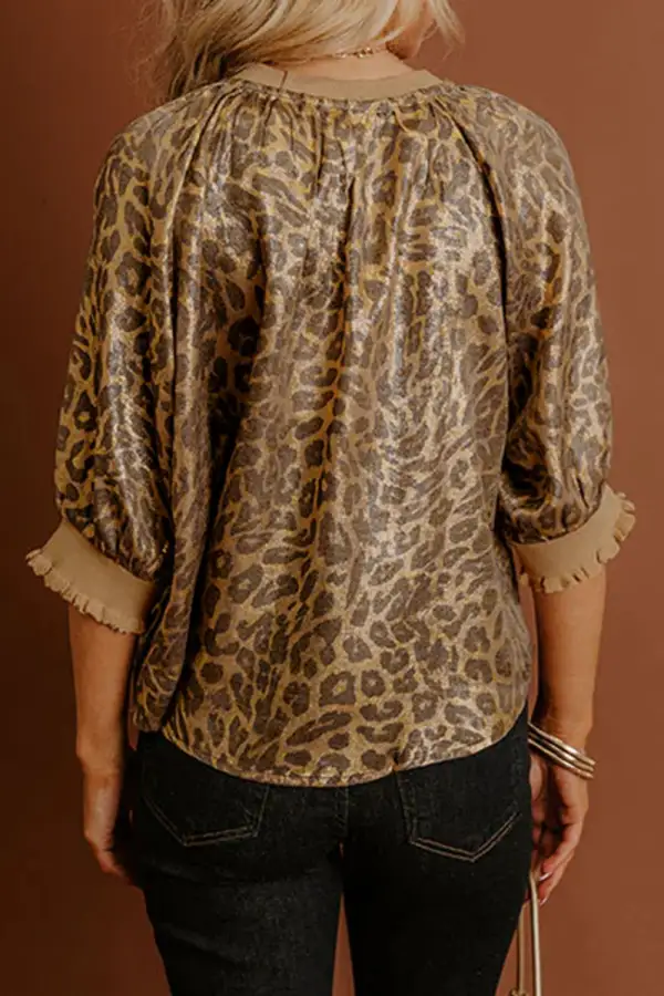 Sleeve Leopard Blouse