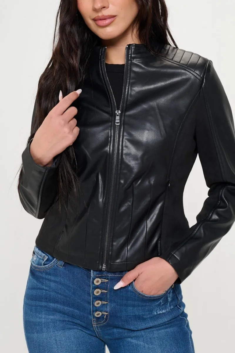 Zip-up Vegan Moto Jacket