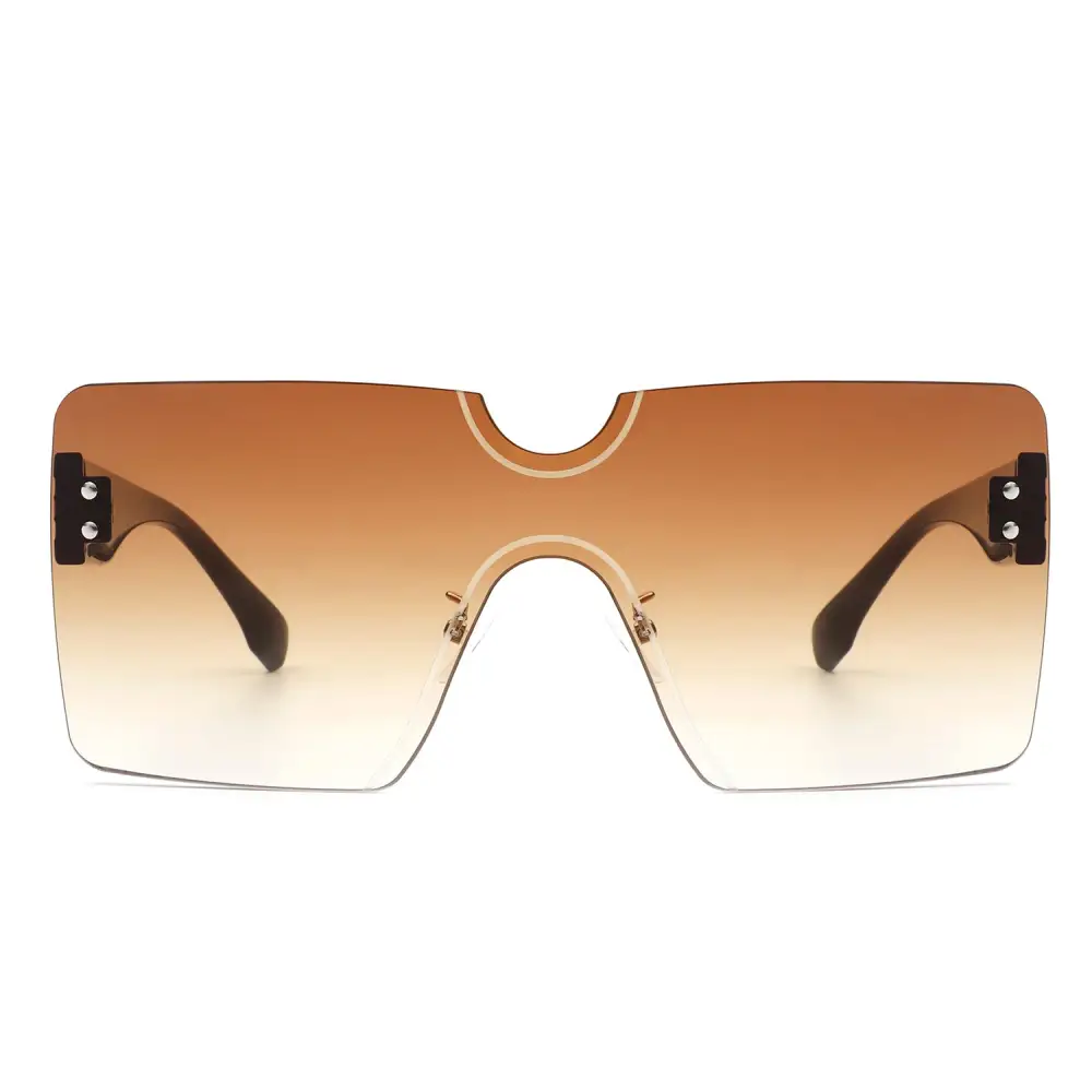 Woven Square Rimless Frame Sunglasses