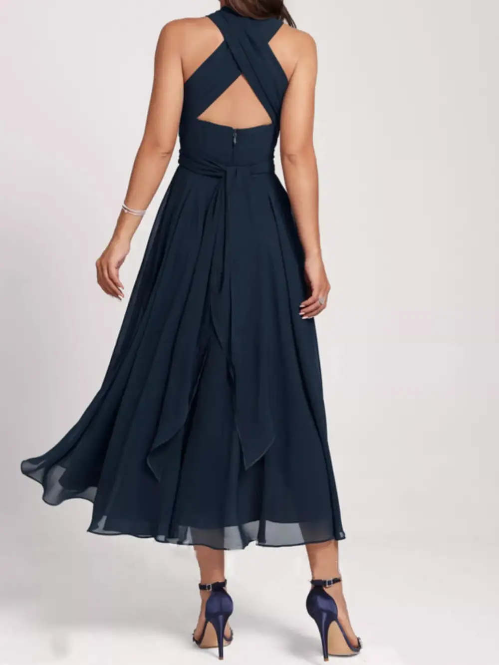 Elegant A Line Midi Dress