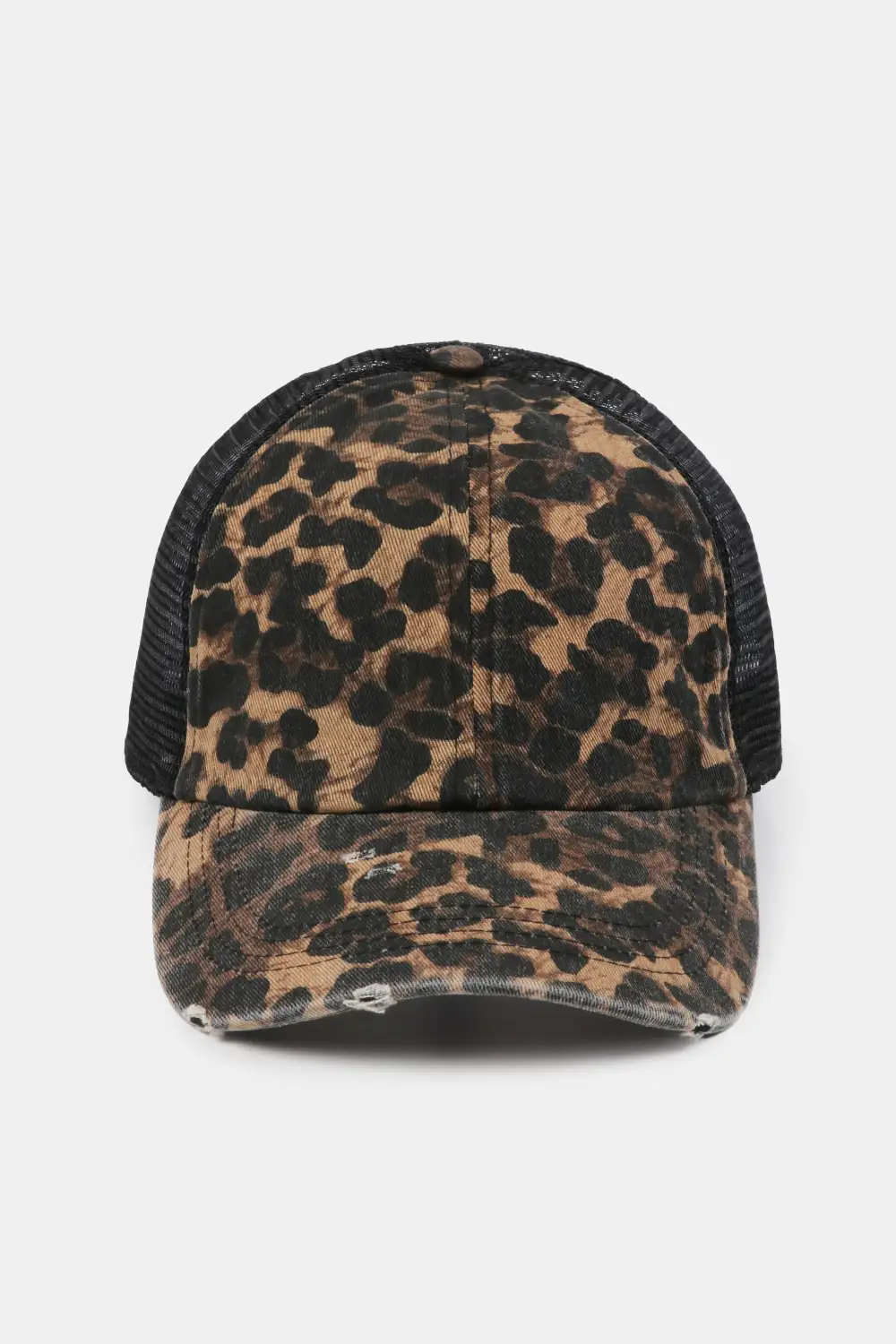 Leopard Print Mesh Back Baseball Cap