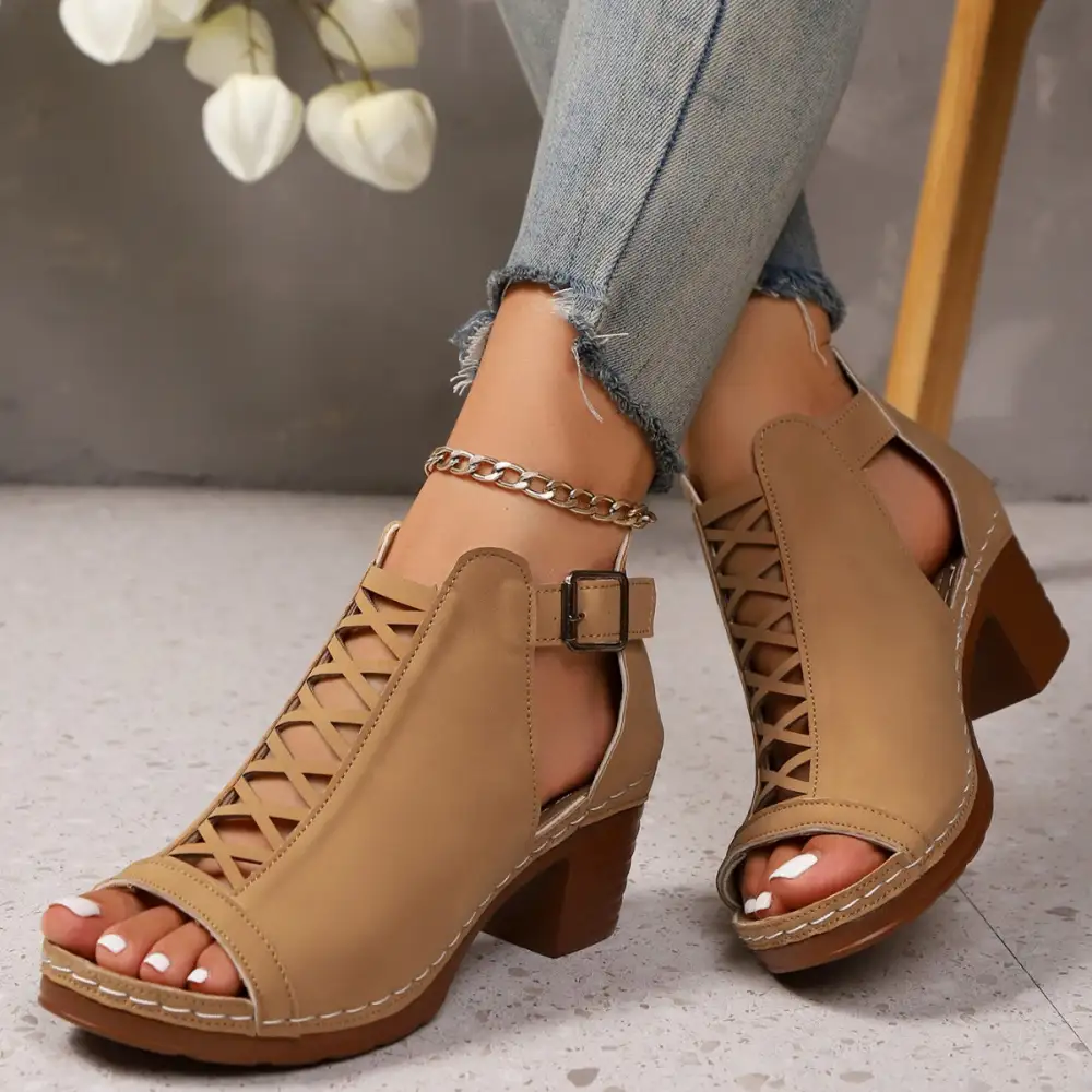 Lounge Open Toe Block Heels Sandals