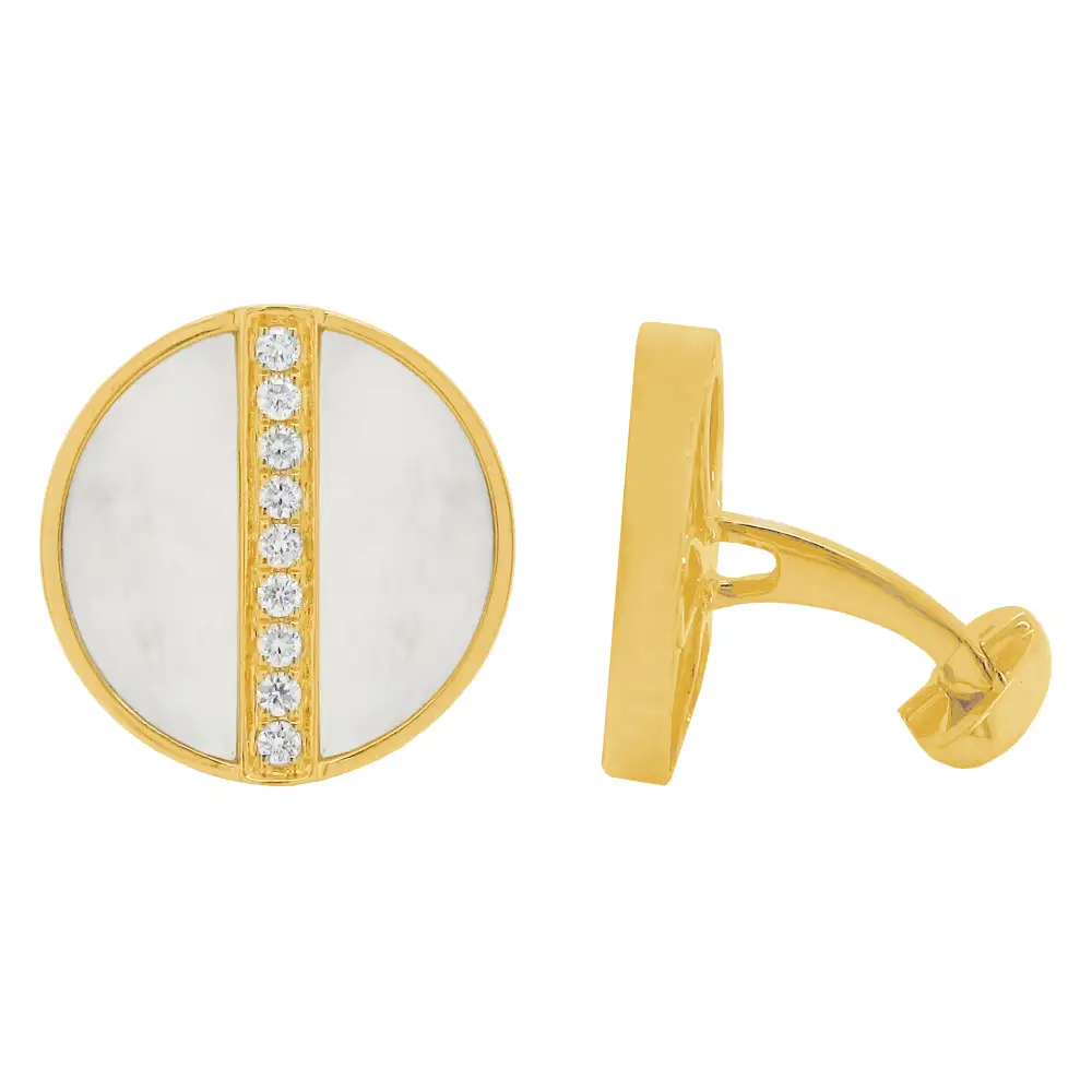 Diamond Mother Of Pearl Cufflinks