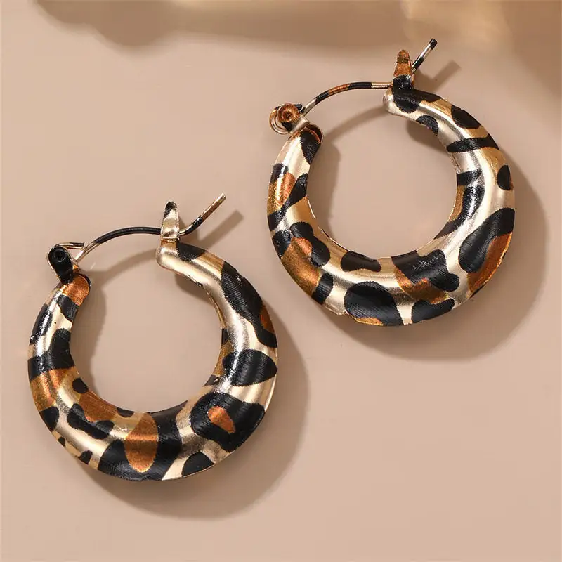 Leopard Print C-Shape Earrings
