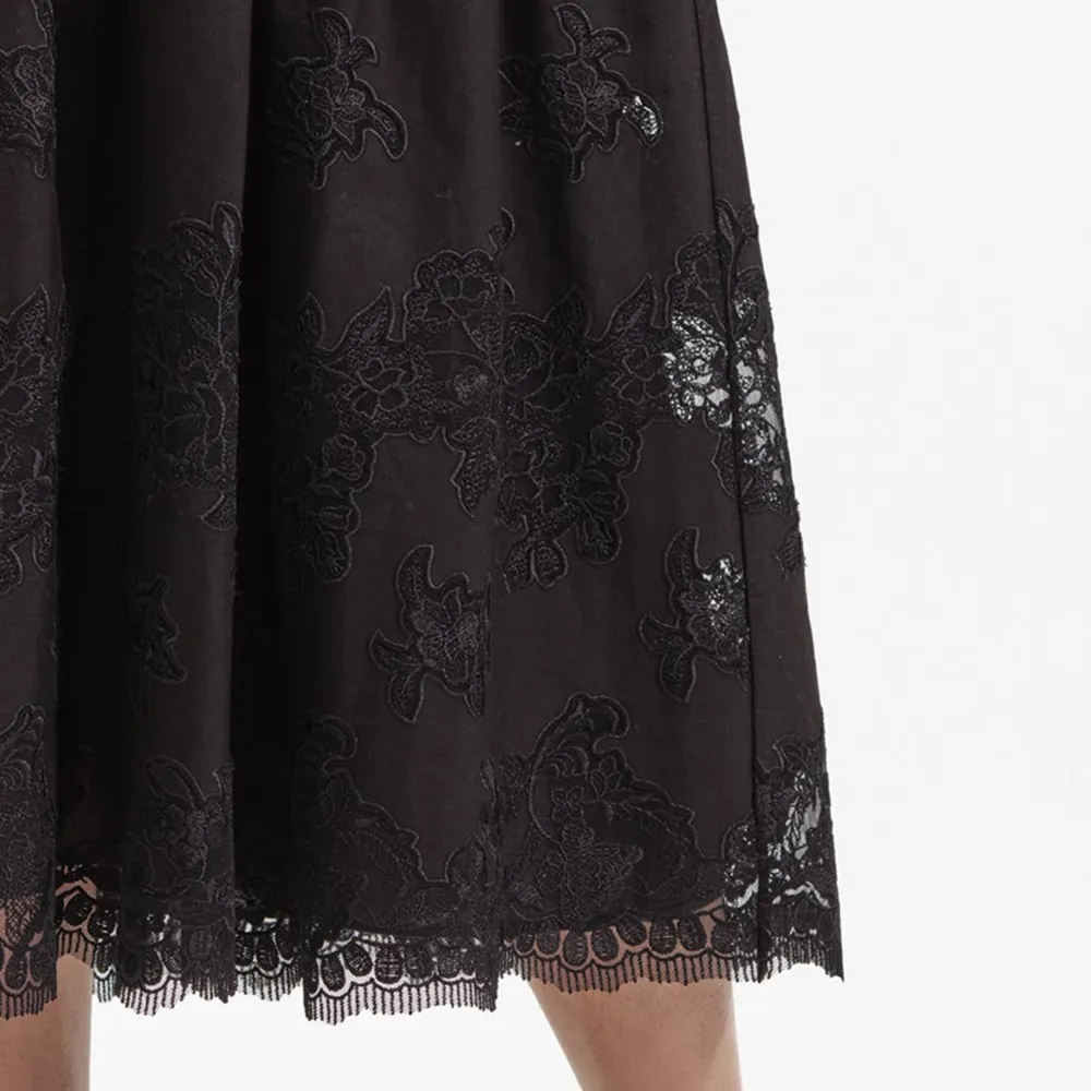 Black Cotton Midi Dress