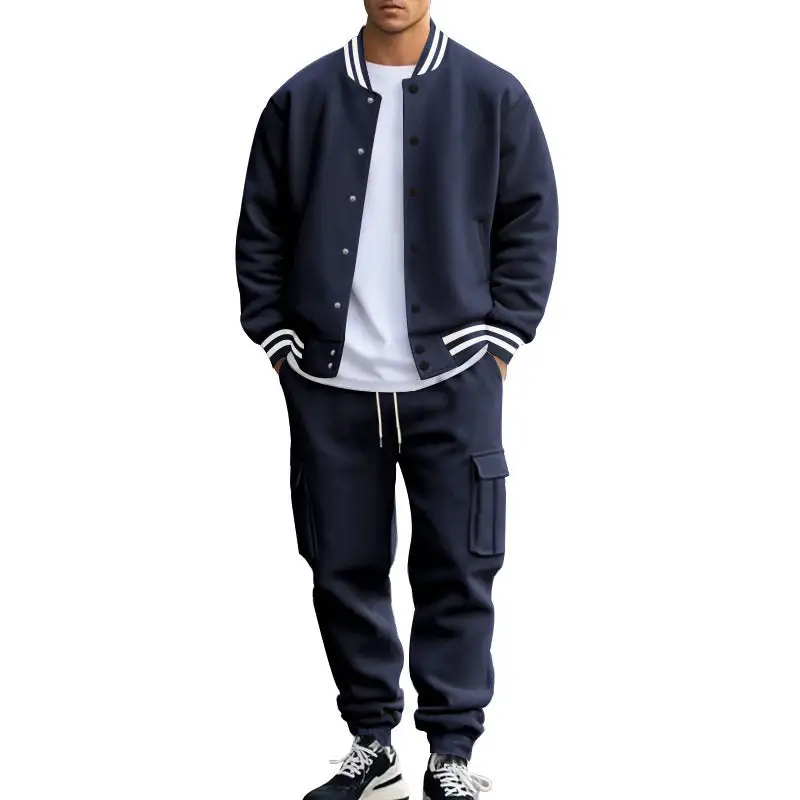 Easy-Wear Stand Collar Loose Cardigan Jacket Pants Set