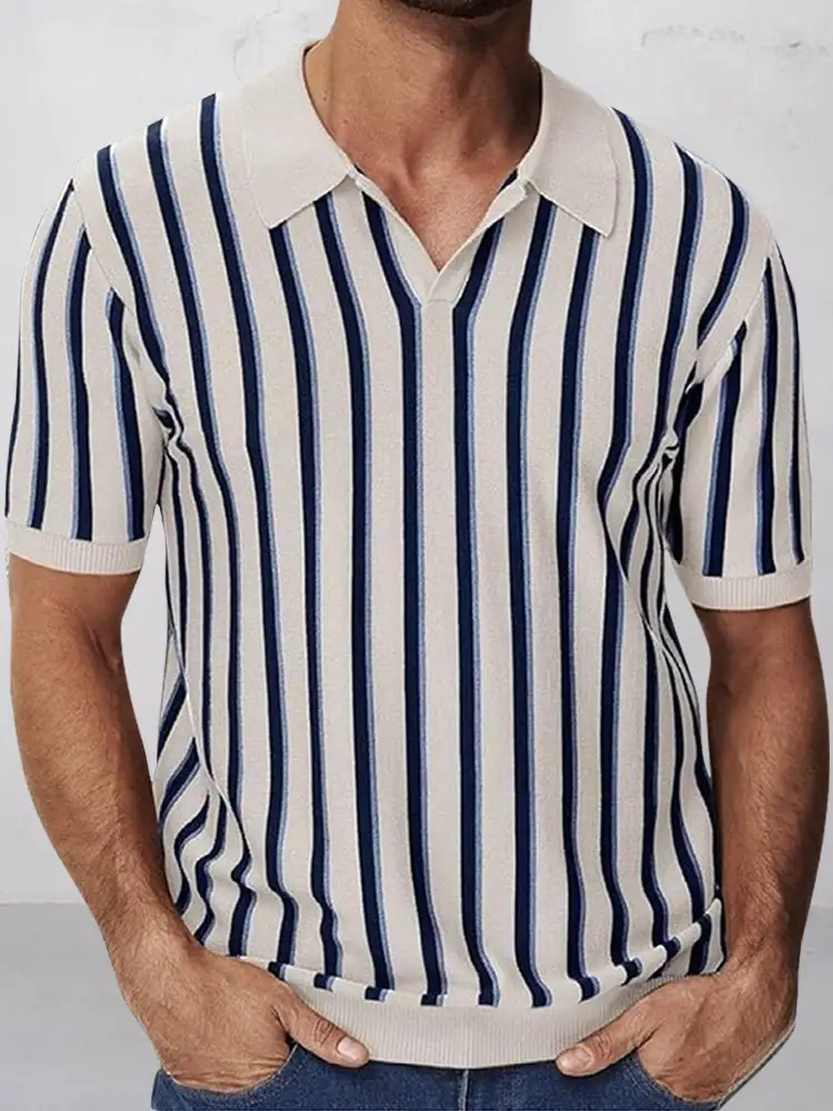 Striped Printed Polo Shirt