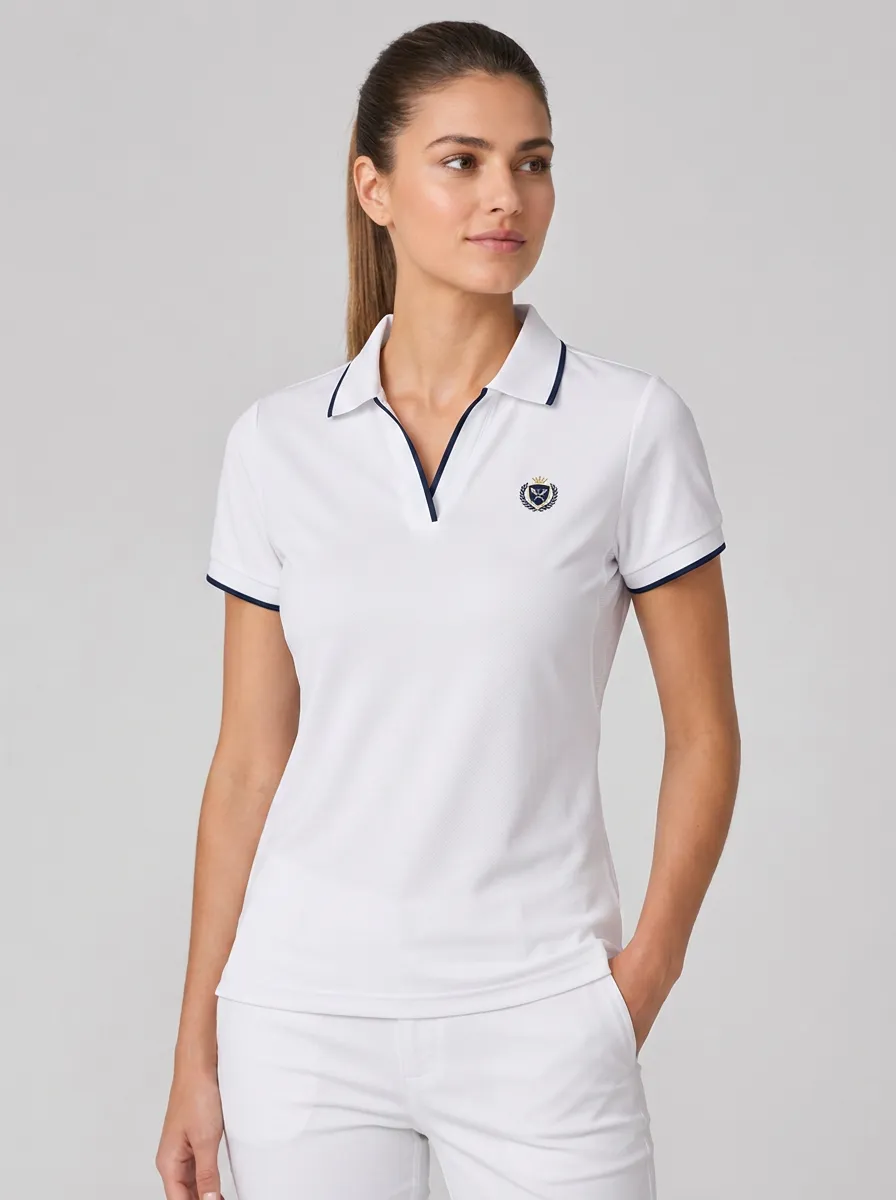 Women's Equestrian Lover Crown Crest Printed Polo Shirt