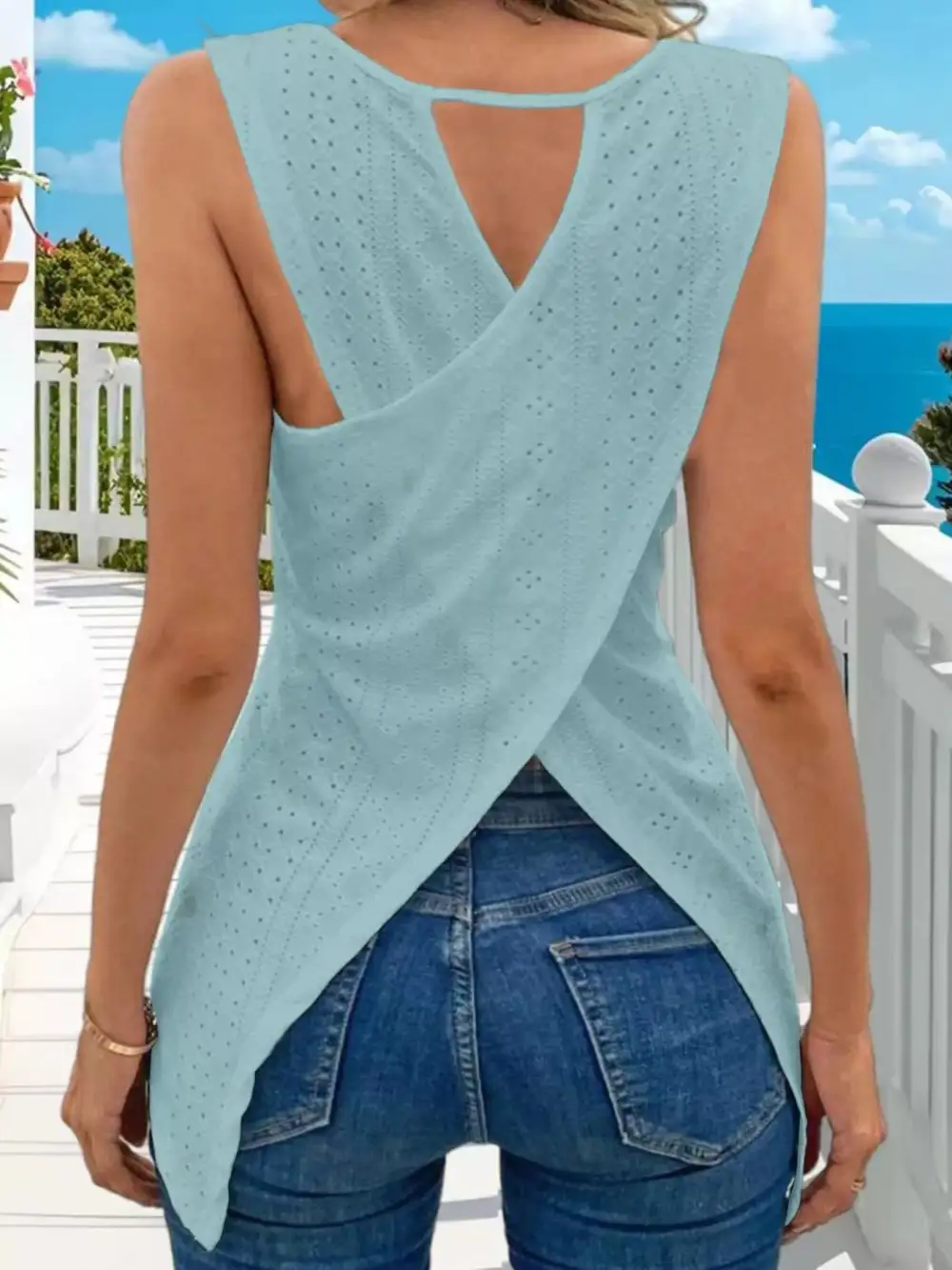 Criss-Cross Knit Tank Top