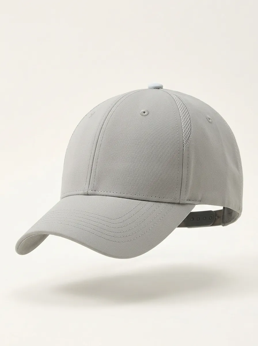 Unisex Minimalist Plain Grey Mesh Back Baseball Cap