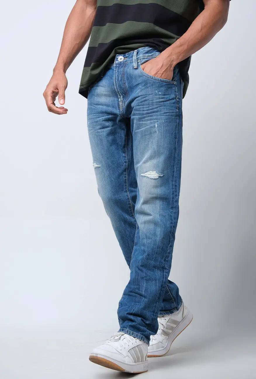 Men's Distressed Slim Fit Jeans