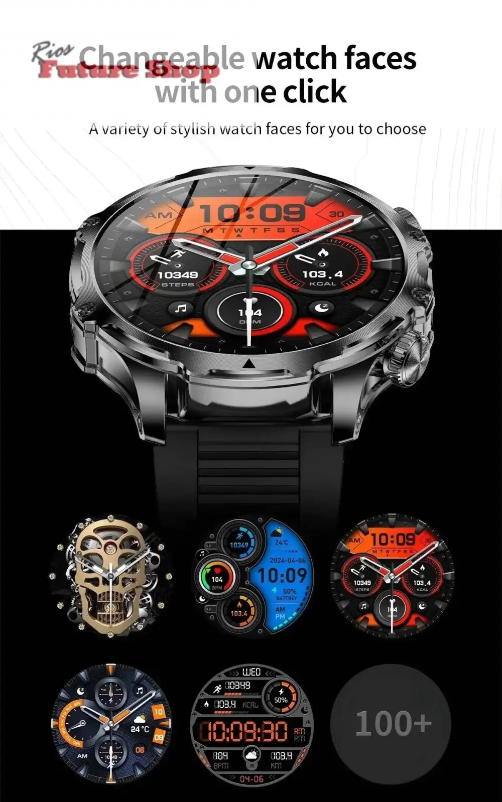 Smart Watch Flashlight Men Outdoors Sports