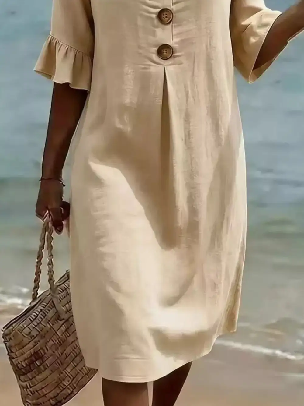 Button Dress Casual
