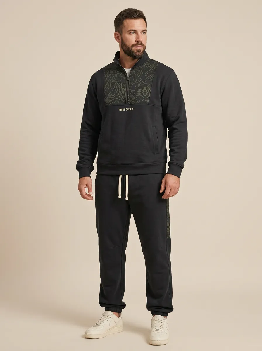 Men's Quiet Energy Topographic Print Jogger Set