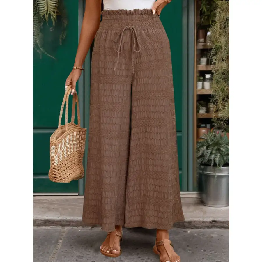 Relaxed Tied Wide Leg Pants