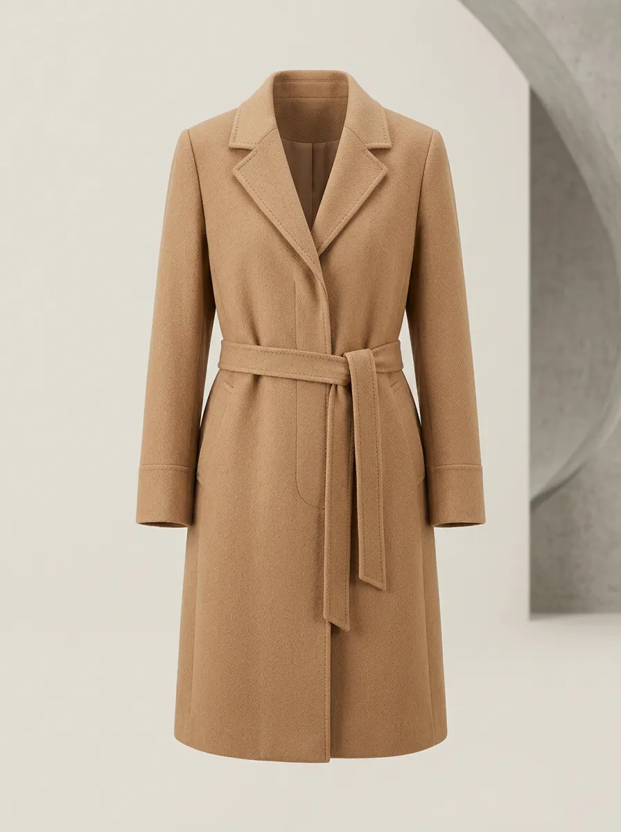 Modern Belted Wool Coat