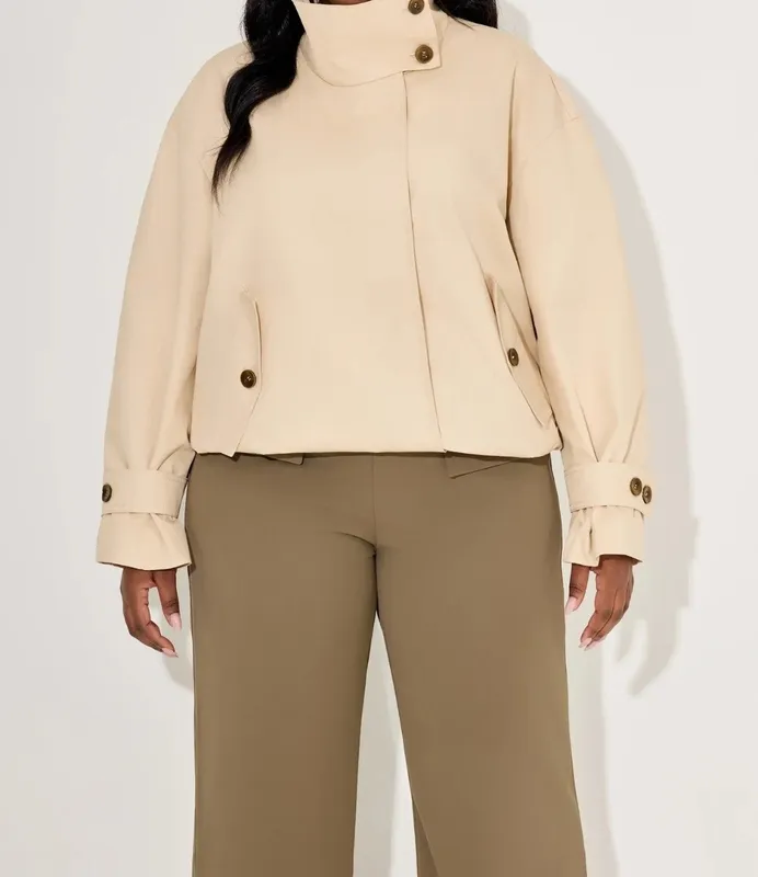 Oversized Funnel-neck Jacket