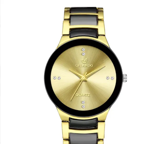Simple Imitation Tungsten Steel Women Quartz Watch, Diamond Inlaid Steel Band, Ready Stock