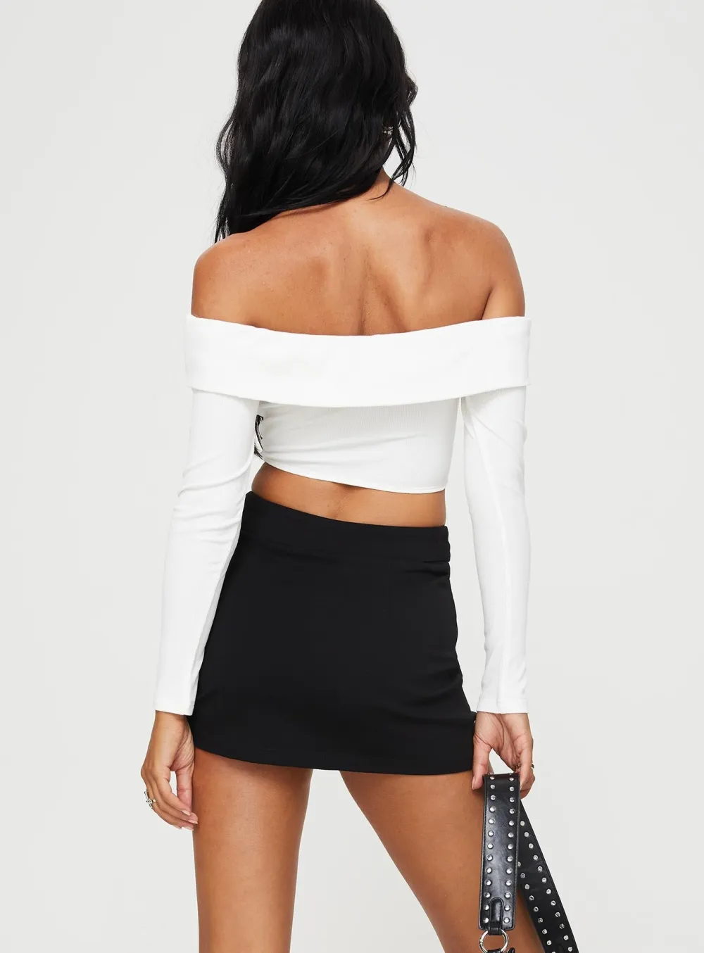 Black High-Rise Split Skort