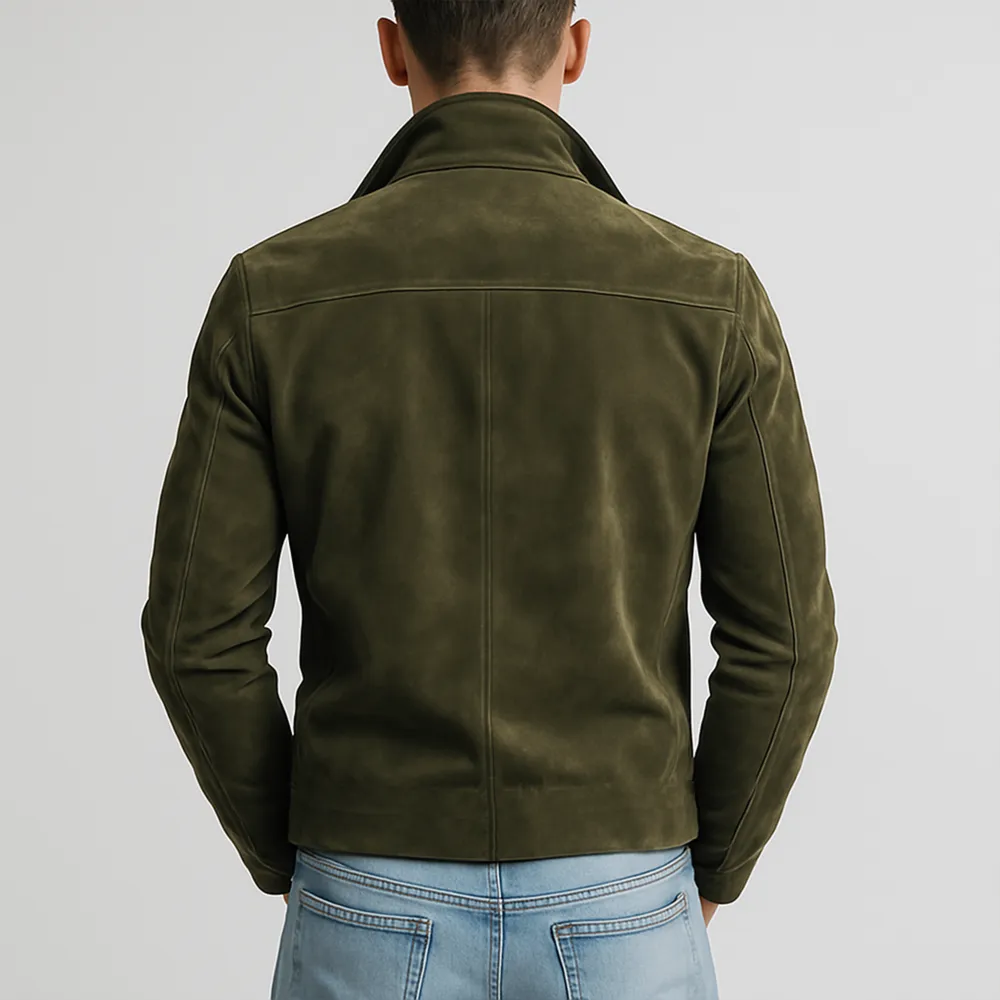 Buttoned Chore Suede Jacket