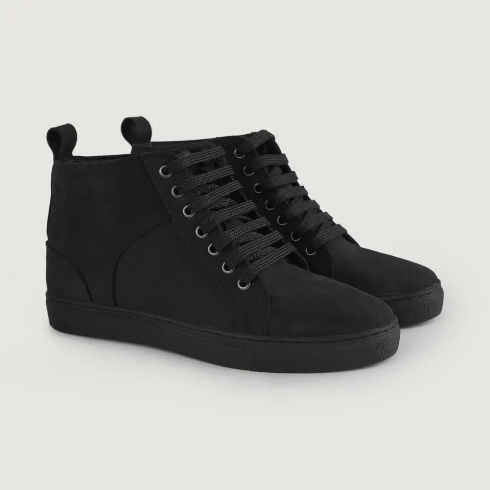 Nubuck Leather High Top Sneakers