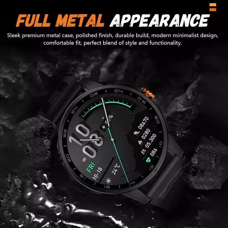 Men  Full Metal Bluetooth Call Smart Watch Waterproof Fitness Tracker