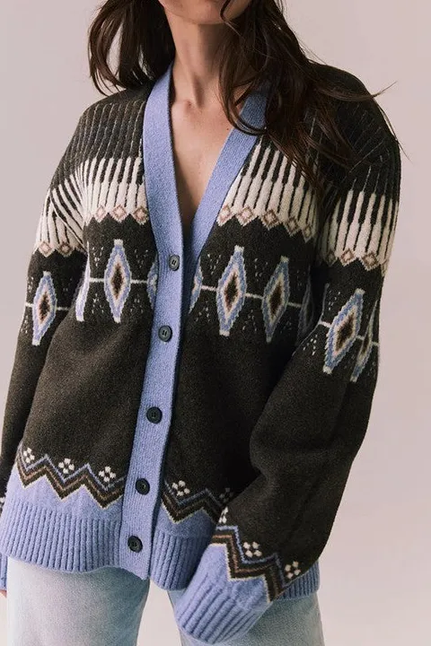 Women's Autumn Fair Isle Knit Cardigan