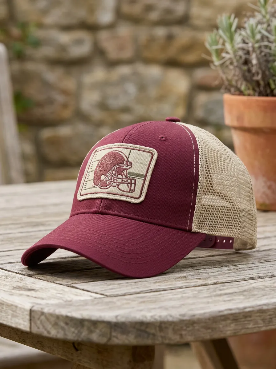 Men's Gridiron Football Fan Vintage Helmet Patch Printed Trucker Hat