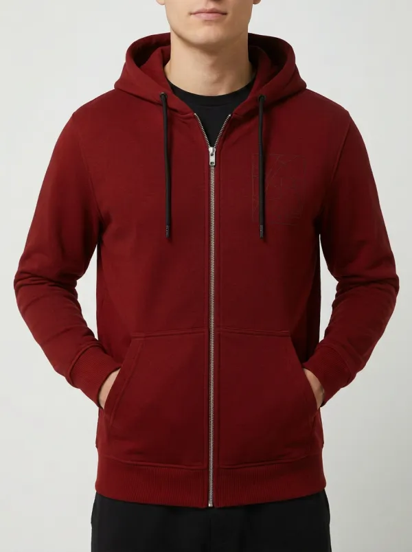 Everyday Zip-Up Geometric Line Art Finish Men's Hoodie