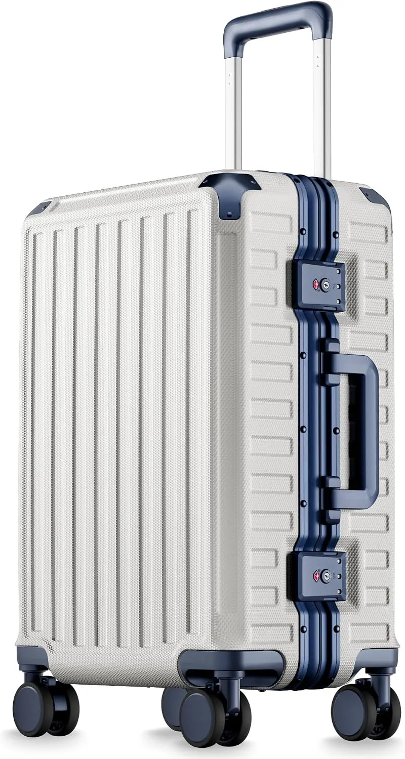 LUGGEX 28 Inch Zipperless Checked Luggage, Charcoal Metallic