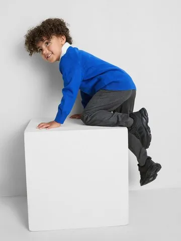 3-7yrs | 2pk Unisex Cotton Rich V-Neck School Jumpers