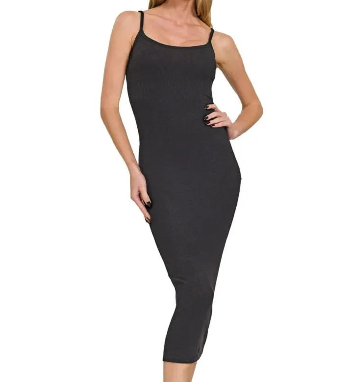 Ribbed Bodycon Midi Dress